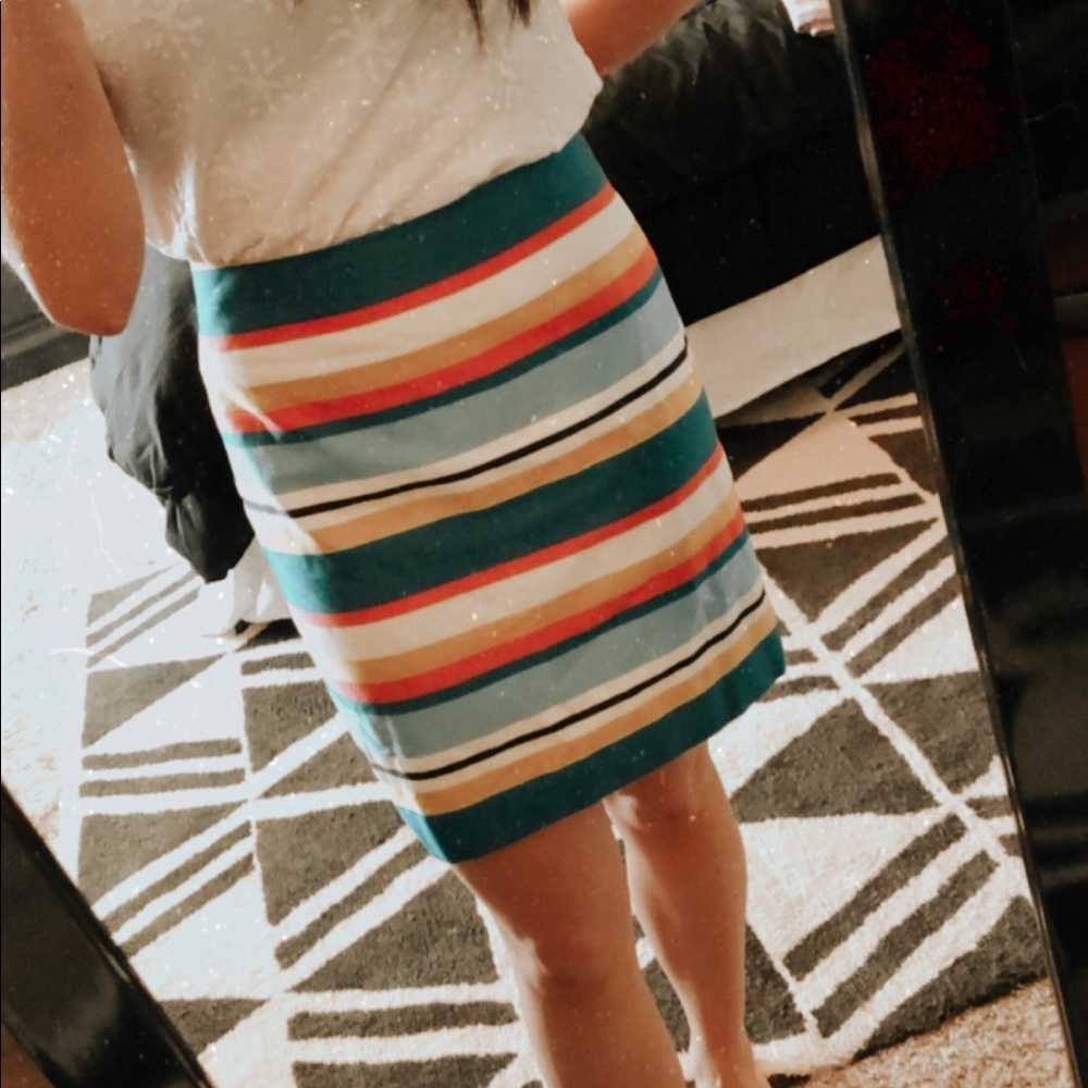 LOFT Rainbow 🌈 Striped Skirt